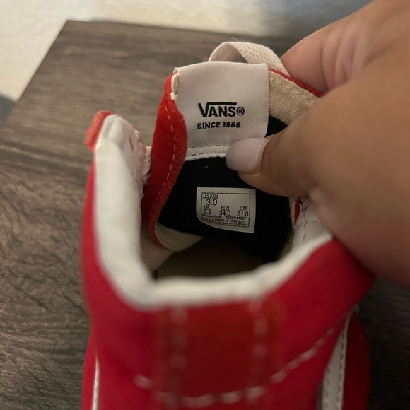 Vans Kids Red and White High-Top Sneakers - Picture 7 of 7